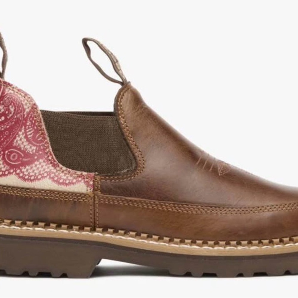 Georgia Boot Brown and Red Women's Slip-On Boots